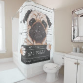 パグドッグバッドパギー犬のオーナー シャワーカーテン (インサイチュ)