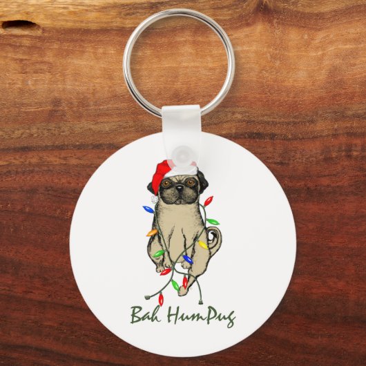 パグドッグバフンプグクリスマスおもしろいの開催 キーホルダー (正面)