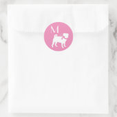 パグドッグパピークラシック丸ステッカー ラウンドシール (バッグ)