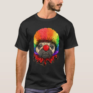 パグドッグピエロカーニバルサーカススタッフパピーペットドッグ Tシャツ
