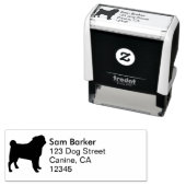 パグドッグブリードシルエット差出人住所 セルフインキングスタンプ (インサイチュ)