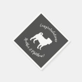 パグドッグベビーシャワーテーマ子犬男女兼用 スタンダードカクテルナプキン (角)