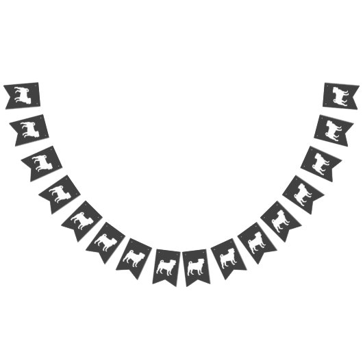 パグドッグベビーシャワーテーマ子犬男女兼用 バンティングフラッグ (全)