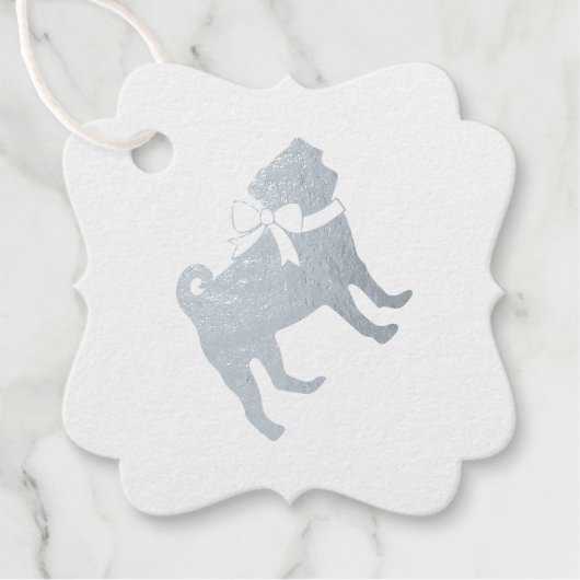 パグドッグベビーシャワーテーマ子犬男女兼用 フェイバータグ (正面)