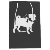 パグドッグベビーシャワーテーマ子犬男女兼用 ミディアムペーパーバッグ (正面)