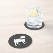 パグドッグベビーシャワーテーマ子犬男女兼用 ラウンドペーパーコースター (インサイチュ)