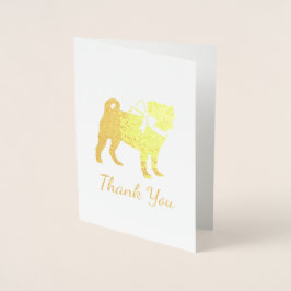 パグドッグベビーシャワーテーマ子犬男女兼用 箔カード