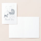 パグドッグベビーシャワーテーマ子犬男女兼用 箔カード (ディスプレー)