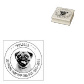 パグドッグペットフォトラウンド ラバースタンプ (押印)