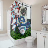 パグドッグ中国のドラゴン シャワーカーテン (インサイチュ)