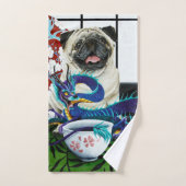 パグドッグ中国のドラゴン バスタオルセット (ハンドタオル)