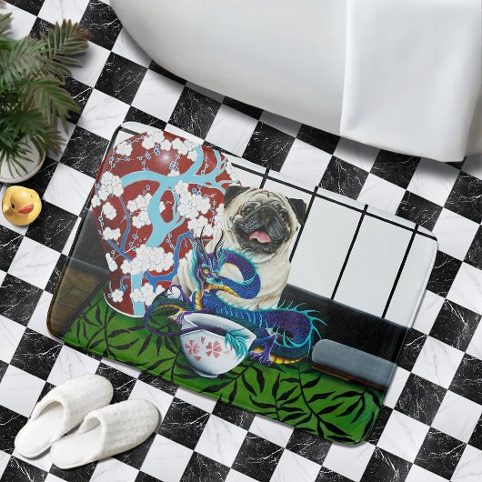 パグドッグ中国のドラゴン バスマット