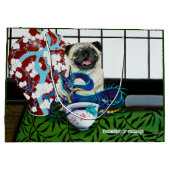 パグドッグ中国のドラゴン ラージペーパーバッグ (裏面)