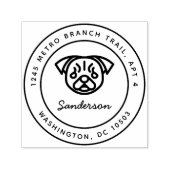 パグドッグ差出人住所スタンプ自己インキング セルフインキングスタンプ (デザイン)