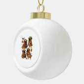 パグドッグ幽霊ハロウィン不気味 セラミックボールオーナメント (右)