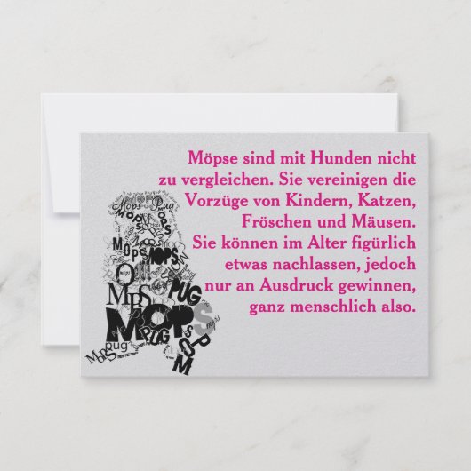 パグドッグ招待状 招待状 (正面)