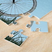 パグドッグ着座ヴィンテージ自転車誕生日 ジグソーパズル (側面)