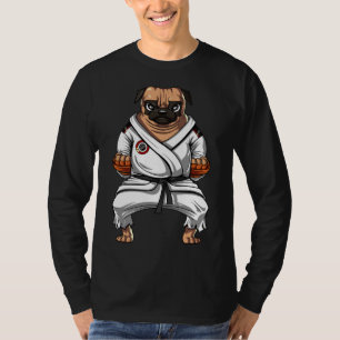 パグドッグ空手忍者武術アーツペット Tシャツ