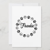 パグドッグ誕生日パーティパピーポーティ誕生日 セーブザデート (裏面)