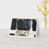 パグドッグ誕生日 カード (黄色い花)