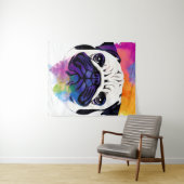 パグドッグ野生自然動物の色アール絵画ズ タペストリー (インサイチュ(横))