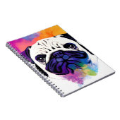 パグドッグ野生自然動物の色アール絵画ズ ノートブック (右側)