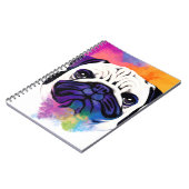 パグドッグ野生自然動物の色アール絵画ズ ノートブック (左側)