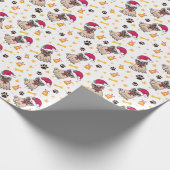 パグドッグ&サンタハットクリスマス ラッピングペーパー (角)