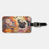 パグドッグ&ハロウィーン秋 ラゲッジタグ (正面横)