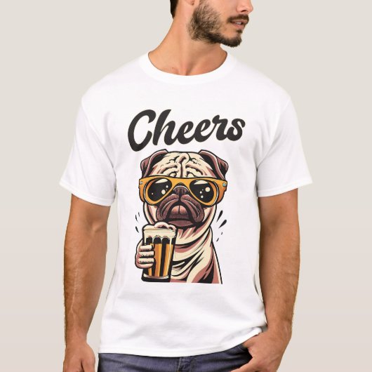 パグドリンクビールミーム Tシャツ (正面)