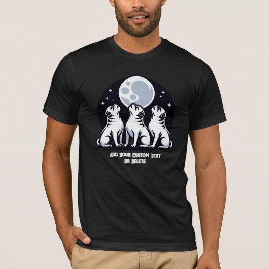パグハウリング動物愛好家ギフト Tシャツ (正面)