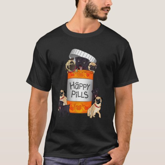 パグハッピーピル Tシャツ (正面)