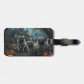 パグハロウィーンの夜の犬の喜び ラゲッジタグ (裏面横)