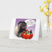 パグハロウィーンキャンディ カード (黄色い花)