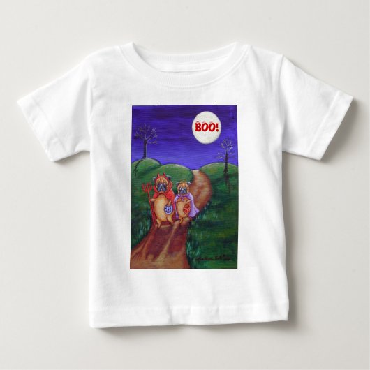 パグハロウィーンシャツ ベビーTシャツ (正面)