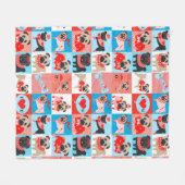 パグバレンタインキルト フリースブランケット (正面(横))