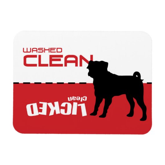 パグパグルドッグ食洗機マグネット – クリッククリーン マグネット (横)