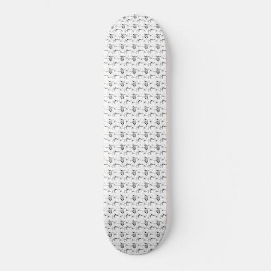 パグパターンスケートボード スケートボード (正面)