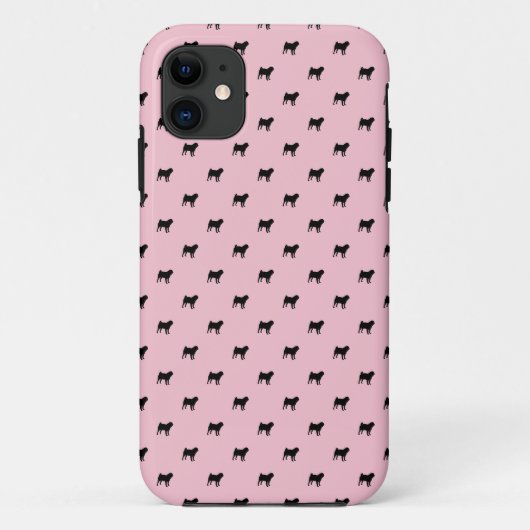 パグパターンiPhone 5の場合(ピンクの黒) Case-Mate iPhoneケース (裏面)