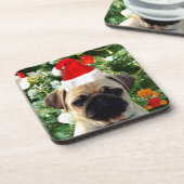 パグパピドグクリスマスツリーオーナメント雪だるま コースター (左側)