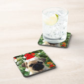 パグパピドグクリスマスツリーオーナメント雪だるま コースター (右側)