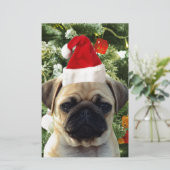 パグパピドグクリスマスツリーオーナメント雪だるま 便箋 (スタンド正面)