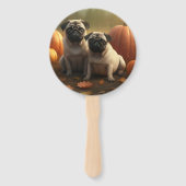 パグパピーオータムデライトカボチャ ハンドファン (正面)