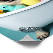 パグパラダイス:浴槽の中の入浴美しい ポスター (角)