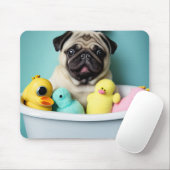 パグパラダイス：浴槽の中の入浴美しい マウスパッド (マウス)