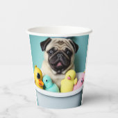 パグパラダイス:浴槽の中の入浴美しい 紙コップ (裏面)