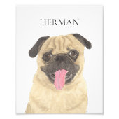 パグパーソナライズされたアート フォトプリント (正面)