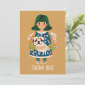 パグパーソナライズされたグリーティングカード |ボーホフローラカード シーズンカード (スタンド正面)