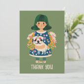 パグパーソナライズされたグリーティングカード |ボーホフローラカード シーズンカード (スタンド正面)