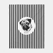 パグパーソナライズされたドッグスタイリッシュトレンディーカスタム フリースブランケット (正面)